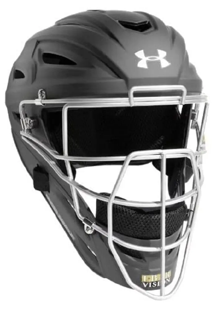 Under Armour Adult Pro-Style Catcher Helmet – Matte Black, Ages 12+ 1