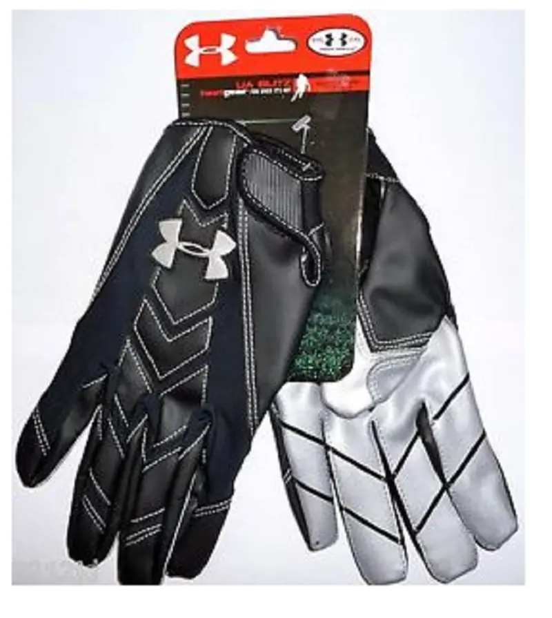 Under Armour Blitz Football Gloves – Black/Gray, X-Large 1