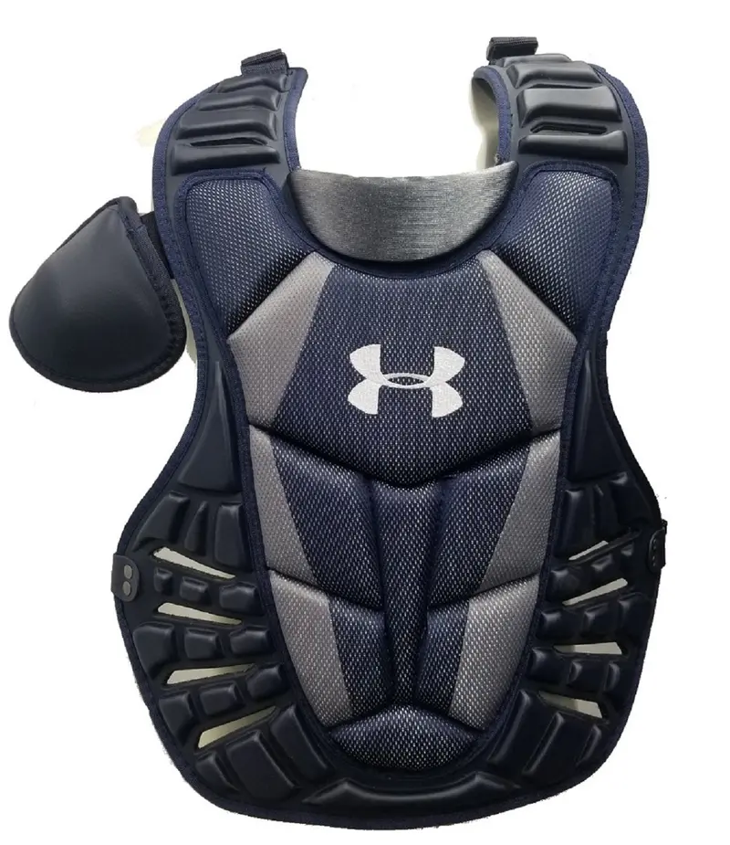 Under Armour Converge Pro Chest Protector – Navy, 16.5 Inches (Ages 12–16) 1
