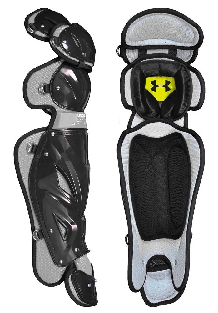 Under Armour Intermediate Pro Leg Guards – Black, Ages 12–16 1
