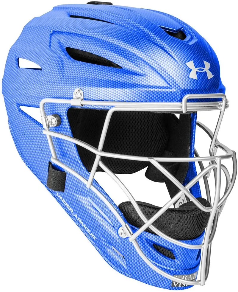 Under Armour Youth Carbon Tech Catcher Helmet – Royal, Ages 7–12 1