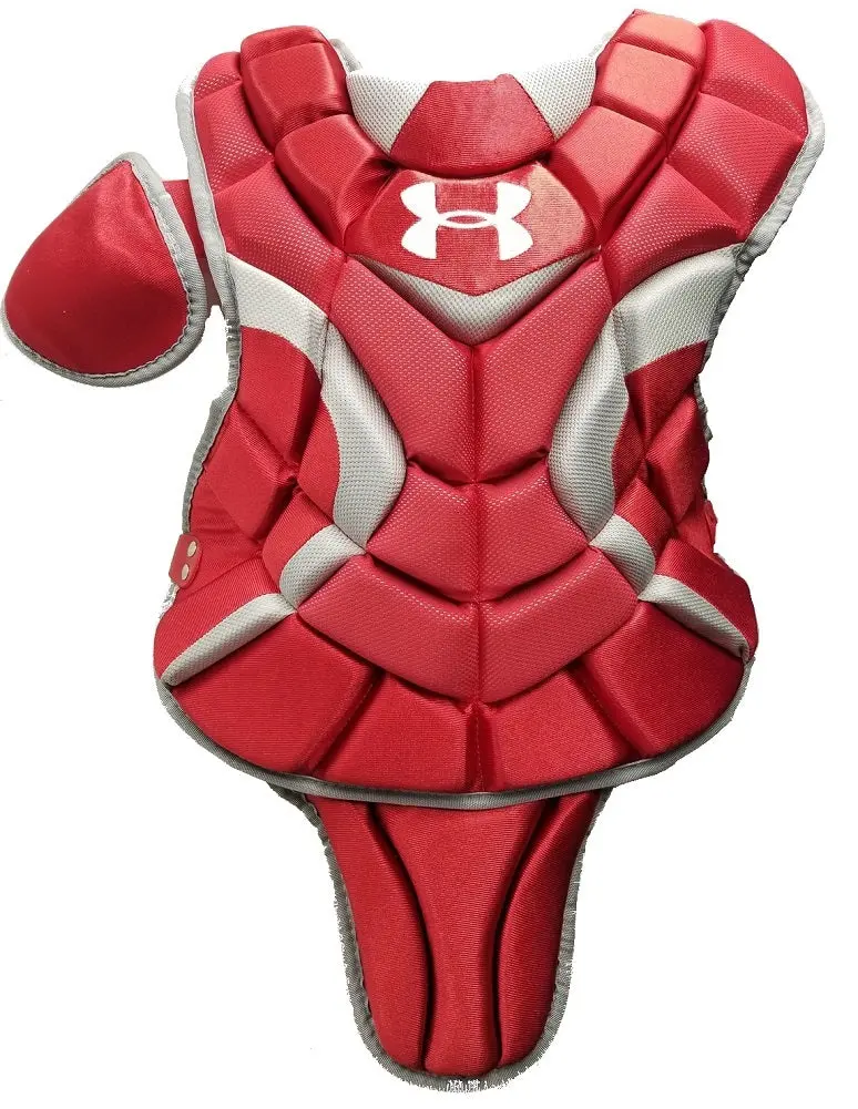 Under Armour Youth Chest Protector – Scarlet, 14.5 Inches (Ages 9–12) 1