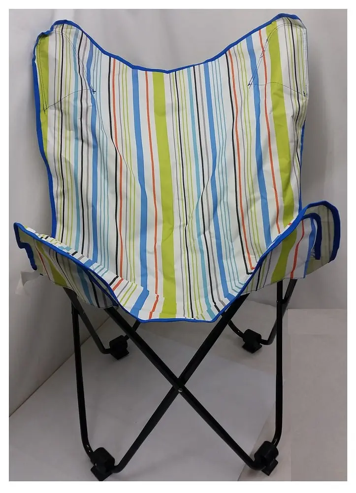 Urban Shop Surfer Stripe Butterfly Chair – Cool Blue Foldable Seating 1