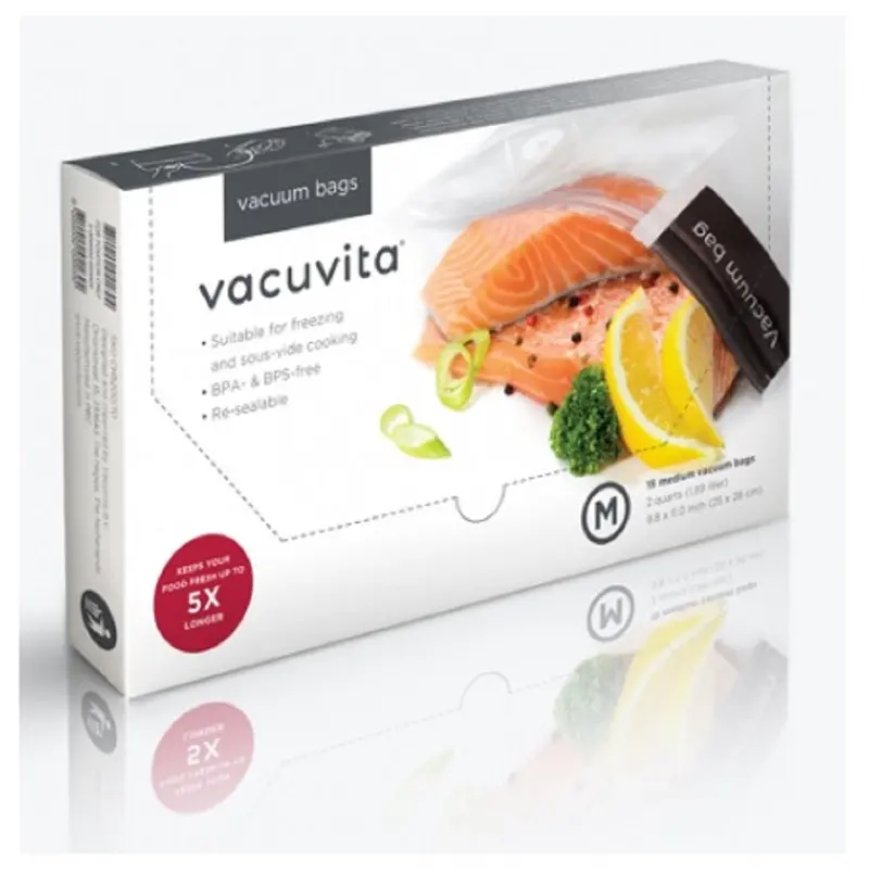 Vacuvita Medium Half-Gallon Resealable Vacuum Storage Bags – 15-Count 1