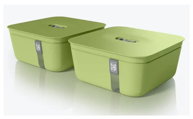 Vacuvita Premium Medium Vacuum Containers – Eco-Friendly Food Storage Set (2-Pack, Green) 1