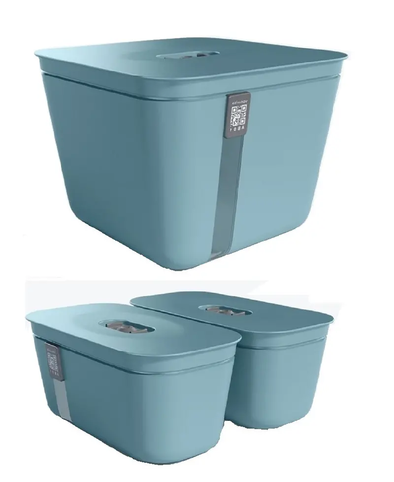 Vacuvita Premium Vacuum Storage Set – 3-Piece Blue Container System (1 Large + 2 Small) 1