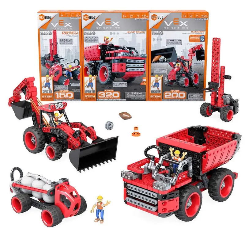 Vex Hexbug Robotics Red Construction Kit Bundle – 3-Model Stem Learning Set 1