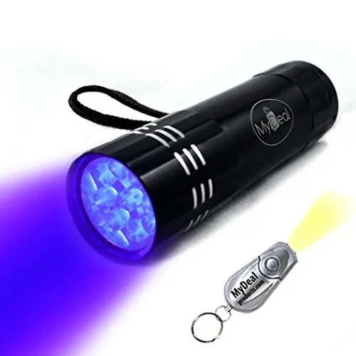 Visiroom Uv Blacklight Flashlight (9 Led) With Batteries — Ideal For Sanitation Inspection And Stain Detection 1