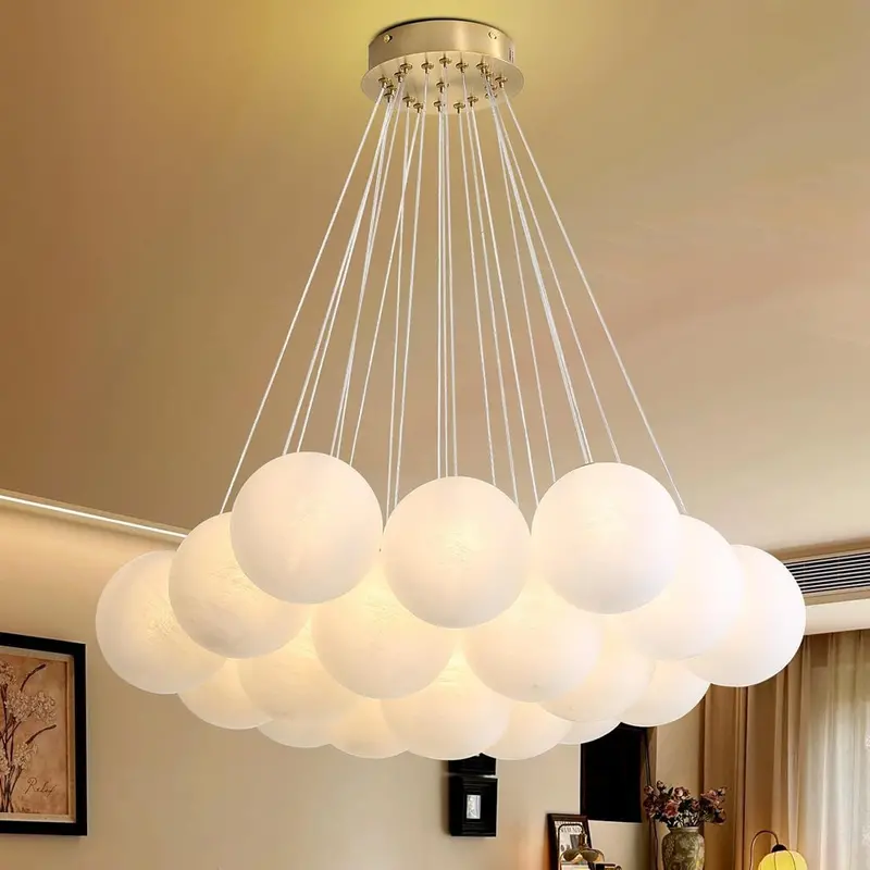 Wansi Shine Sputnik Chandelier – 19-Light Modern Glass Bubble Pendant For Dining Rooms 1