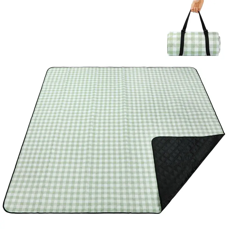 Water-Resistant Picnic Blanket – Lightweight Outdoor Ground Cover In Fresh Green 1
