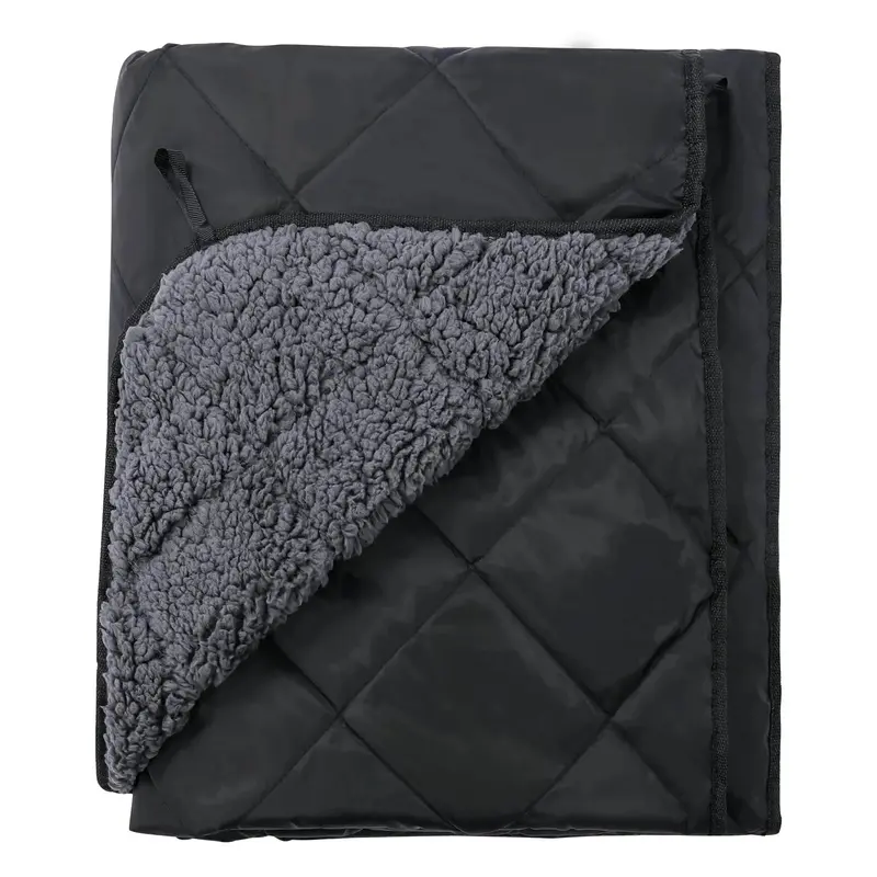 Waterproof Stadium Blanket With Plush Sherpa Fleece Lining 1