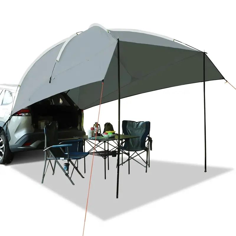 Waterproof Vehicle Awning For Suvs, Trucks & Vans – Portable Car Sun Shade With Carry Bag, Outdoor Camping Trailer Shelter In Dark Grey 1