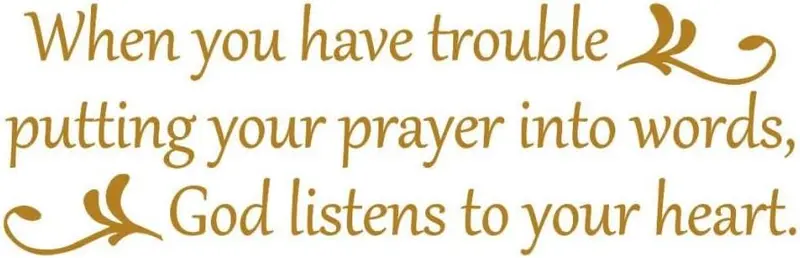When You Have Trouble Praying Wall Decal – Matte Gold Vinyl Quote, 33" X 10.5", Elegant Spiritual Home Accent 1