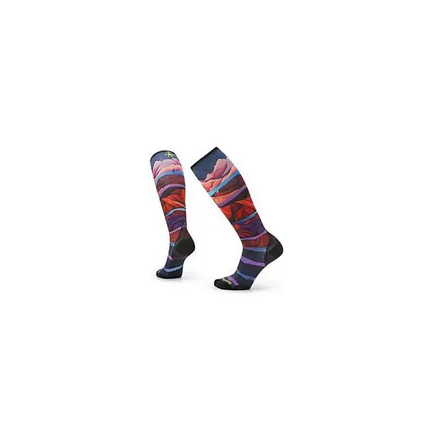 Women’S Ski Zero-Cushion Otc Socks With Print Design 1