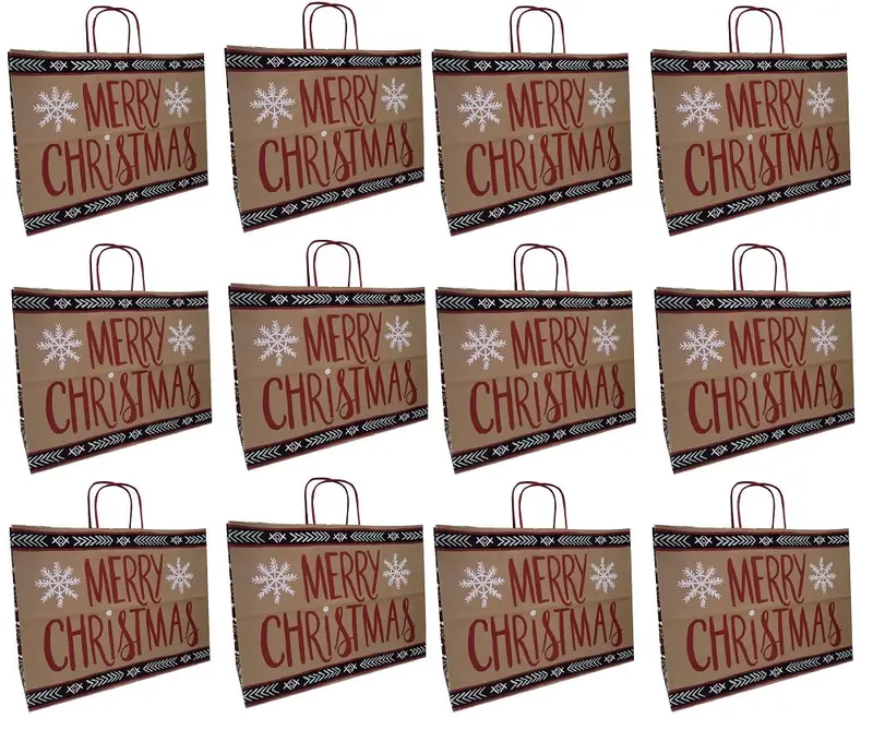 Wondershop Aspen Holiday Gift Bags – Merry Christmas Design, 12-Pack 1