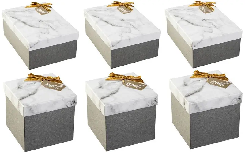Wondershop Gray Marble Gift Box Set – 6-Piece Kit (3 Square + 3 Rectangle) 1
