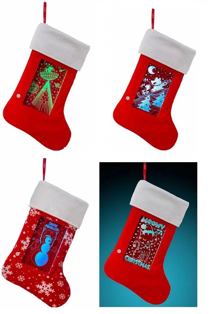 Yew Stuff Pop Lights Led Christmas Stockings – 4-Pack Variety 1