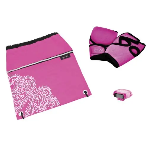 Zon Bright Pink Walking Fitness Kit With Weighted Gloves 1