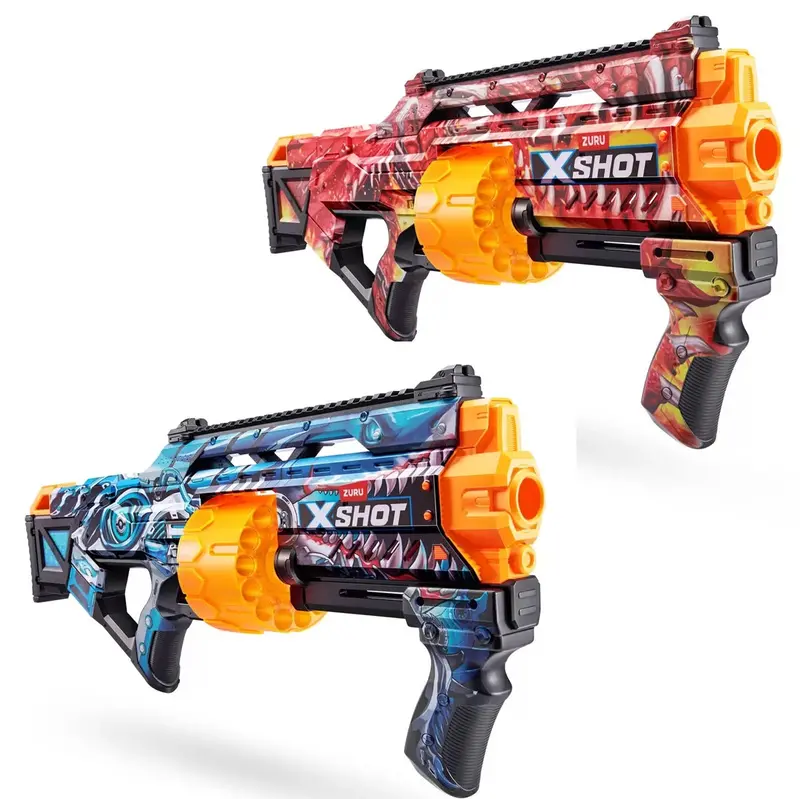 Zuru X-Shot Skins Last Stand Dart Blaster Set (Red & Blue, Ages 8+) 1